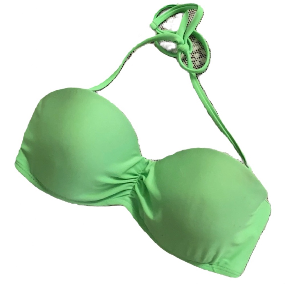 XHILARARION Green Bandeau Bikini Top PUSH-UP NEW